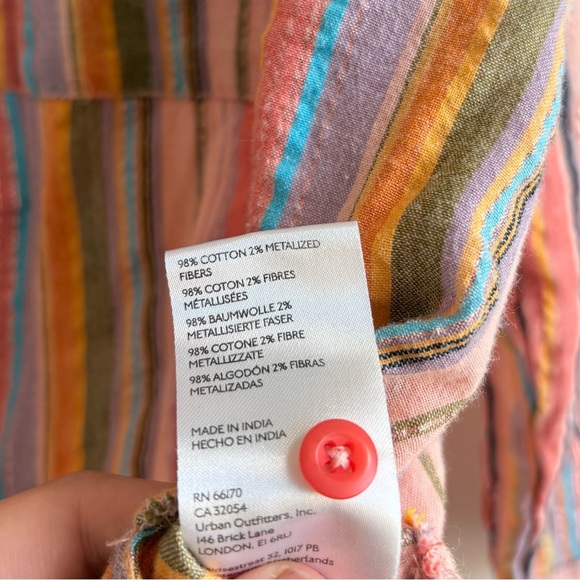 Anthropologie Pilcro Long Sleeve Boyfriend Striped Button Down Striped Shirt S/M - Picture 6 of 8